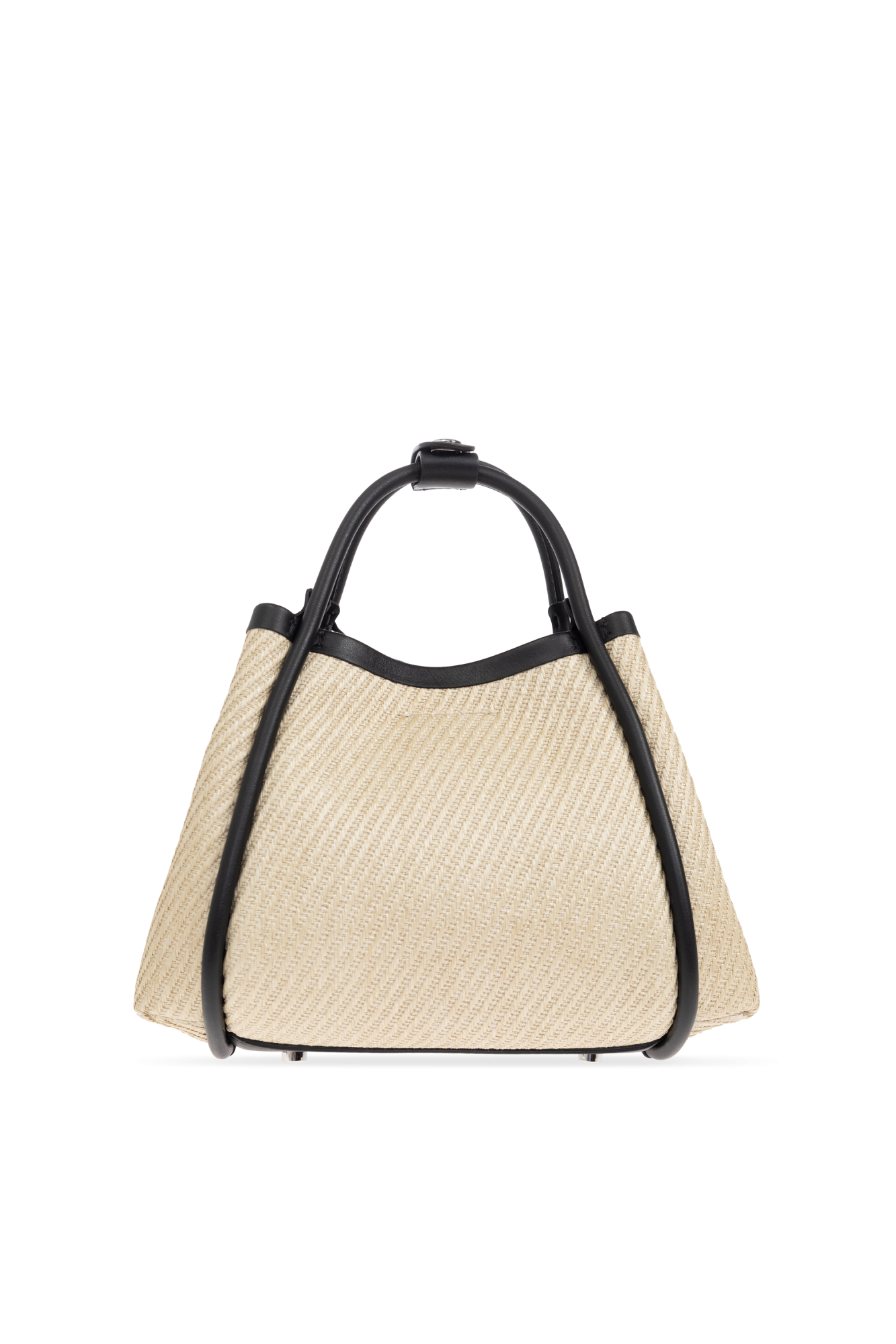 直営♪Max Mara ACCESSORIES エクストラスモール SUMMERMARINEXS Extra-Small raffia-look fabric Marine bag, dark brown